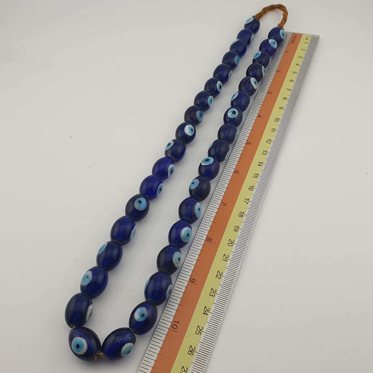 Vintage Venetian Style Evil Eyes Glass Beads Strands 12x16 mm 20 inches Long