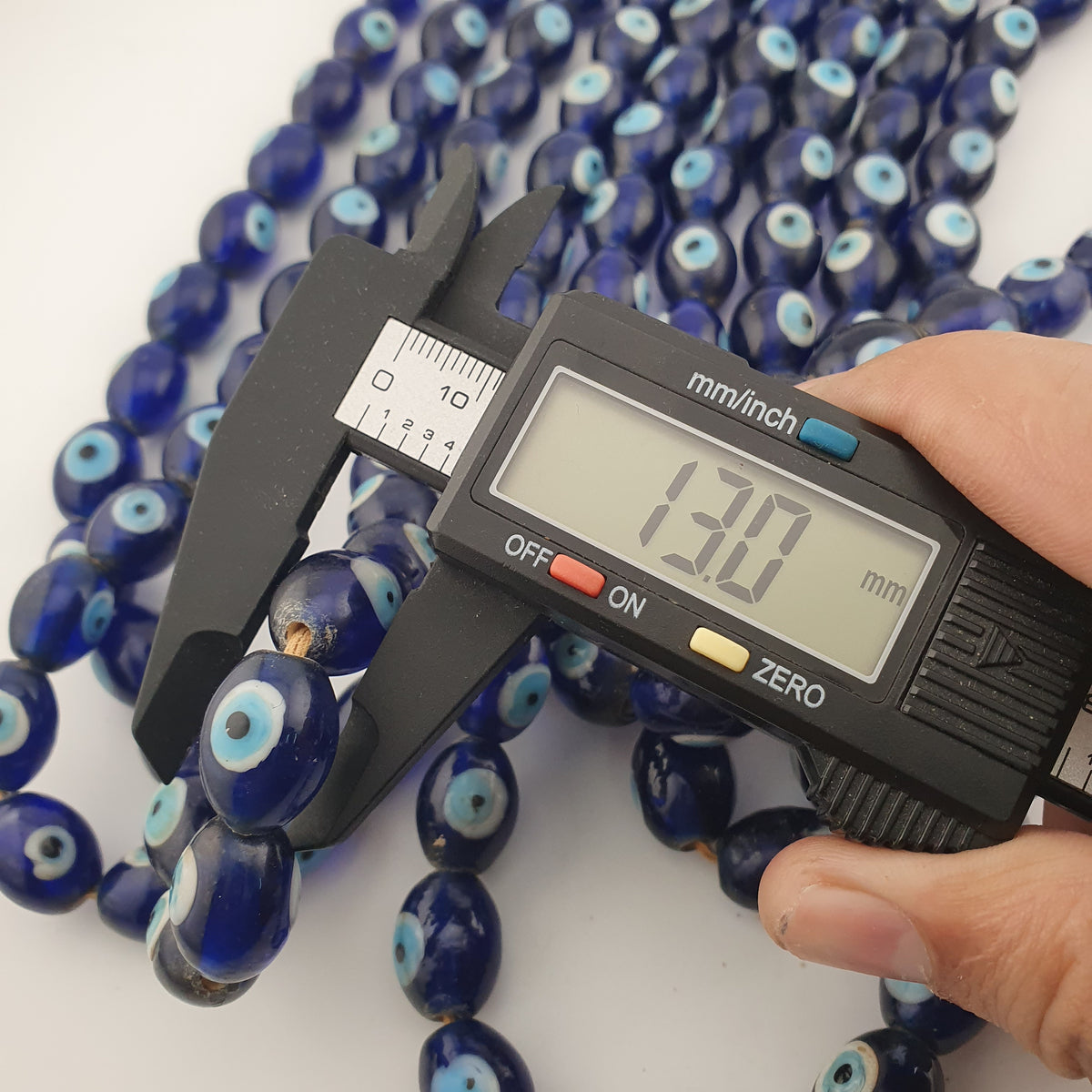 Vintage Venetian Style Evil Eyes Glass Beads Strands 12x16 mm 20 inches Long