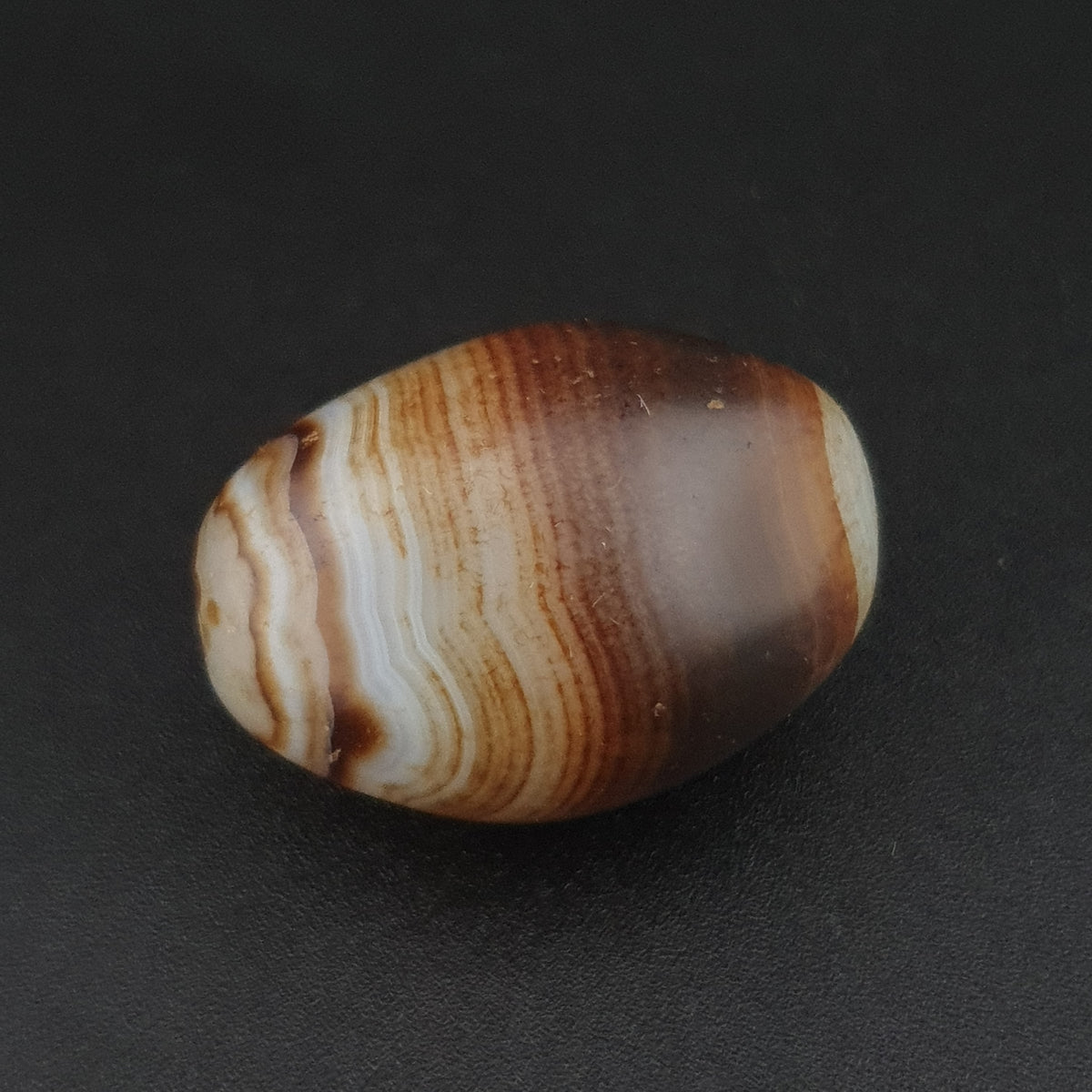 Amulette perlée agate naturelle œil de Souleïmani vintage