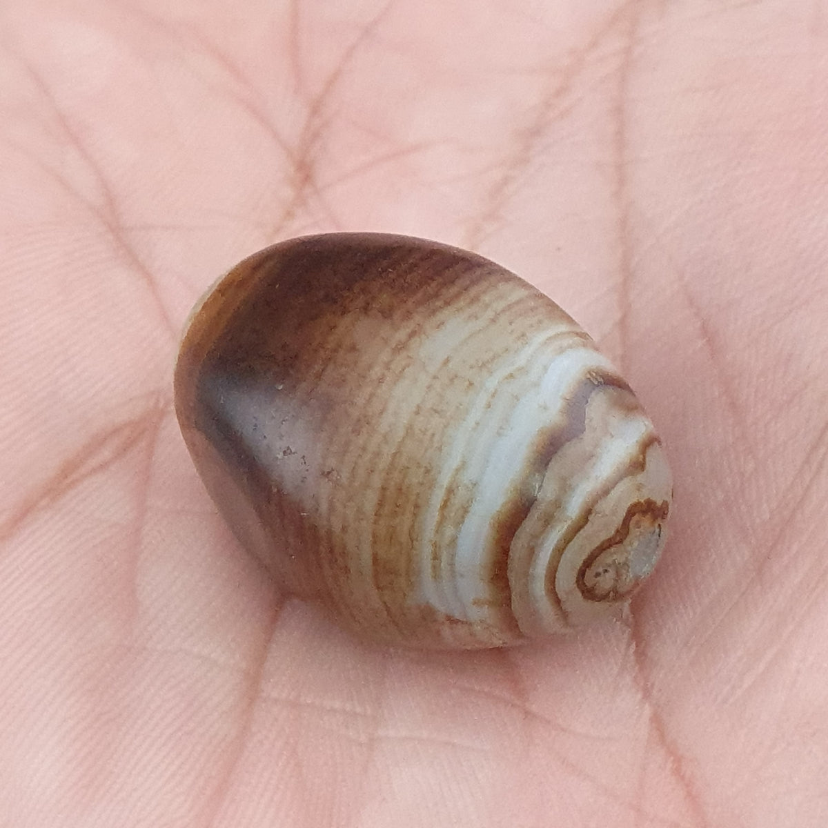 Amulette perlée agate naturelle œil de Souleïmani vintage