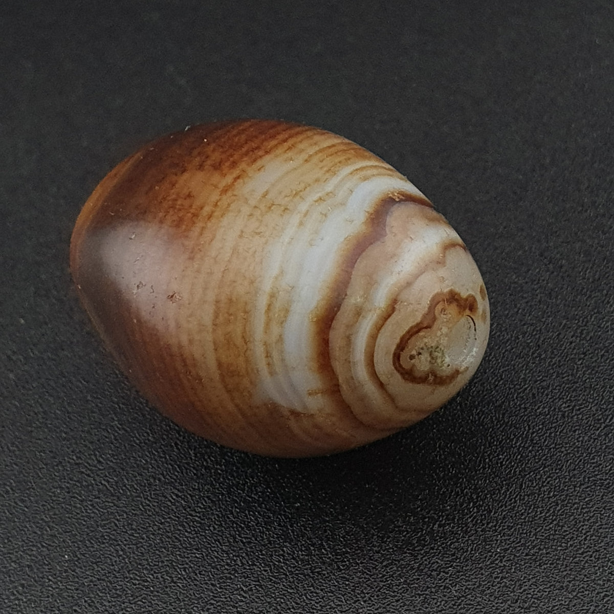 Amulette perlée agate naturelle œil de Souleïmani vintage