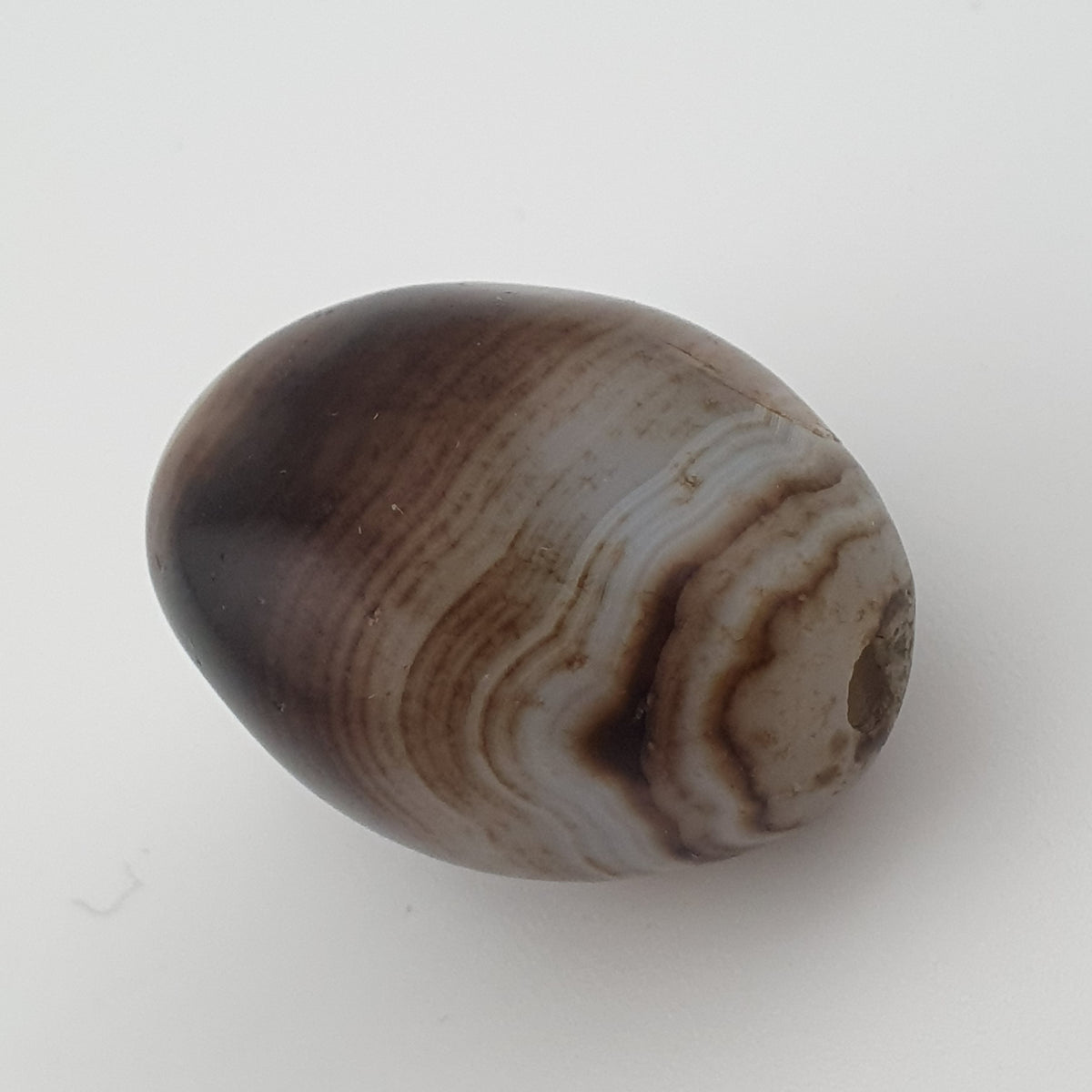 Amulette perlée agate naturelle œil de Souleïmani vintage