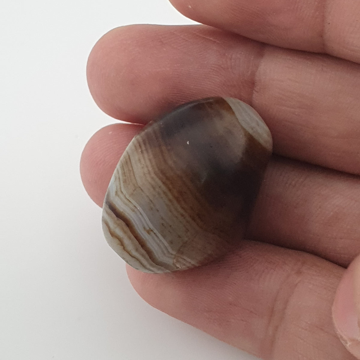 Amulette perlée agate naturelle œil de Souleïmani vintage