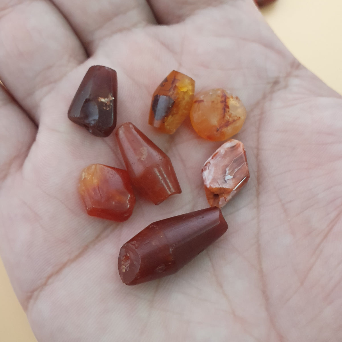 Perles anciennes authentiques en cornaline du Mali