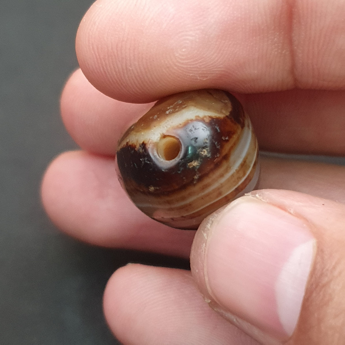 Perles d'agate œil de Souleimani vintage rares naturelles, amulette