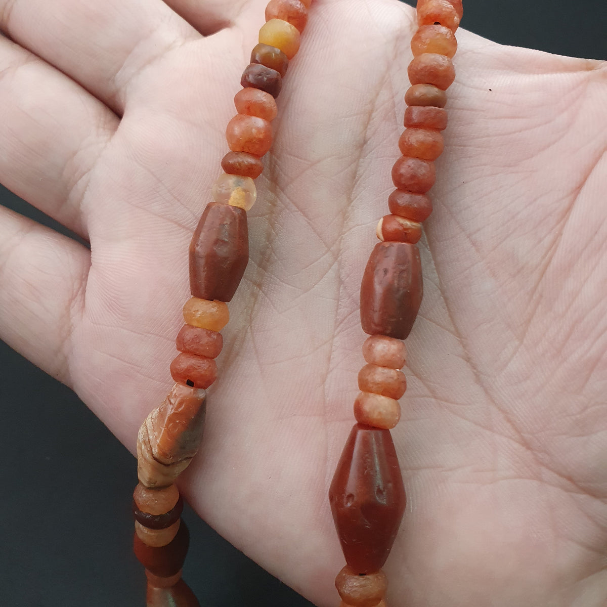 Ancient Carnelian Agate Beads From Mali Africa Necklace 22 inches