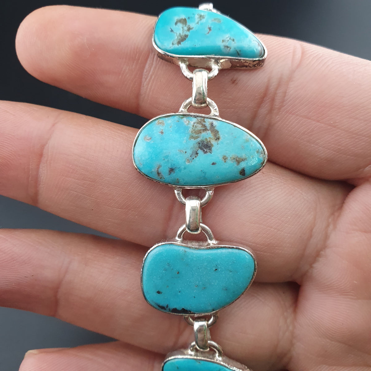 Bracelet en argent sterling et turquoise d'Arizona : Bijoux bohèmes style sud-ouest