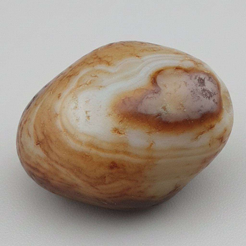 Amulette vintage en perles d'agate oeil de Suliemani à motif naturel