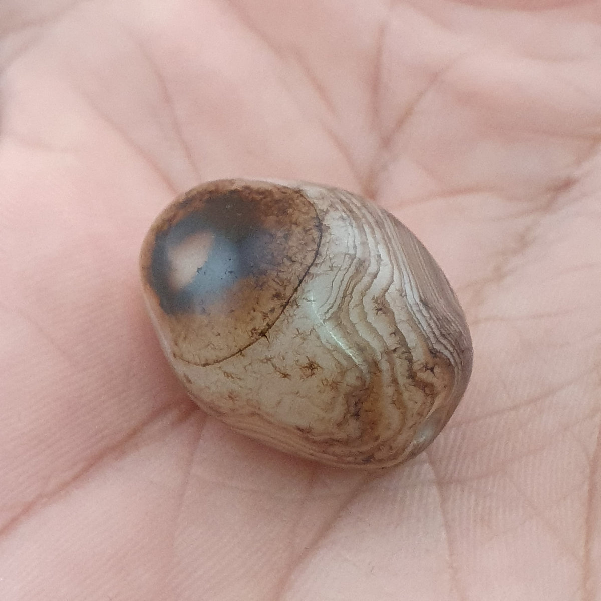 Vintage Suliemani Natürliche Augen-Achat-Perlen-Amulett