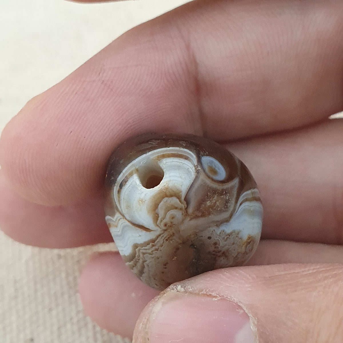 Natur Suliemani Augen Achate Perle Amulett Vintage