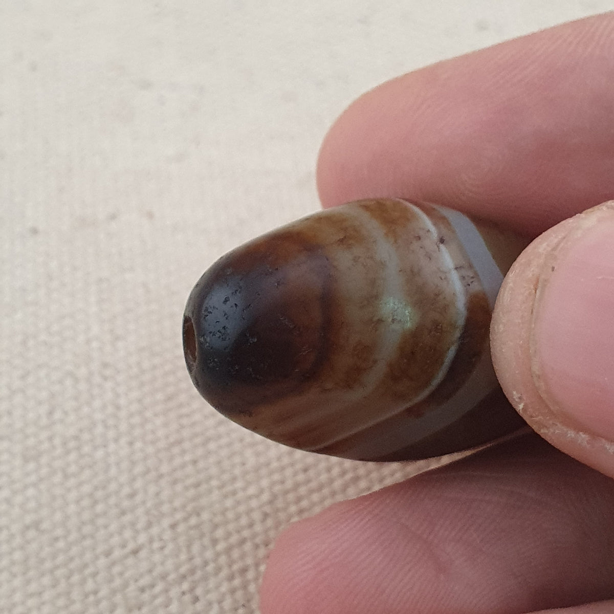 Amulette vintage en agate œil de Souleiman