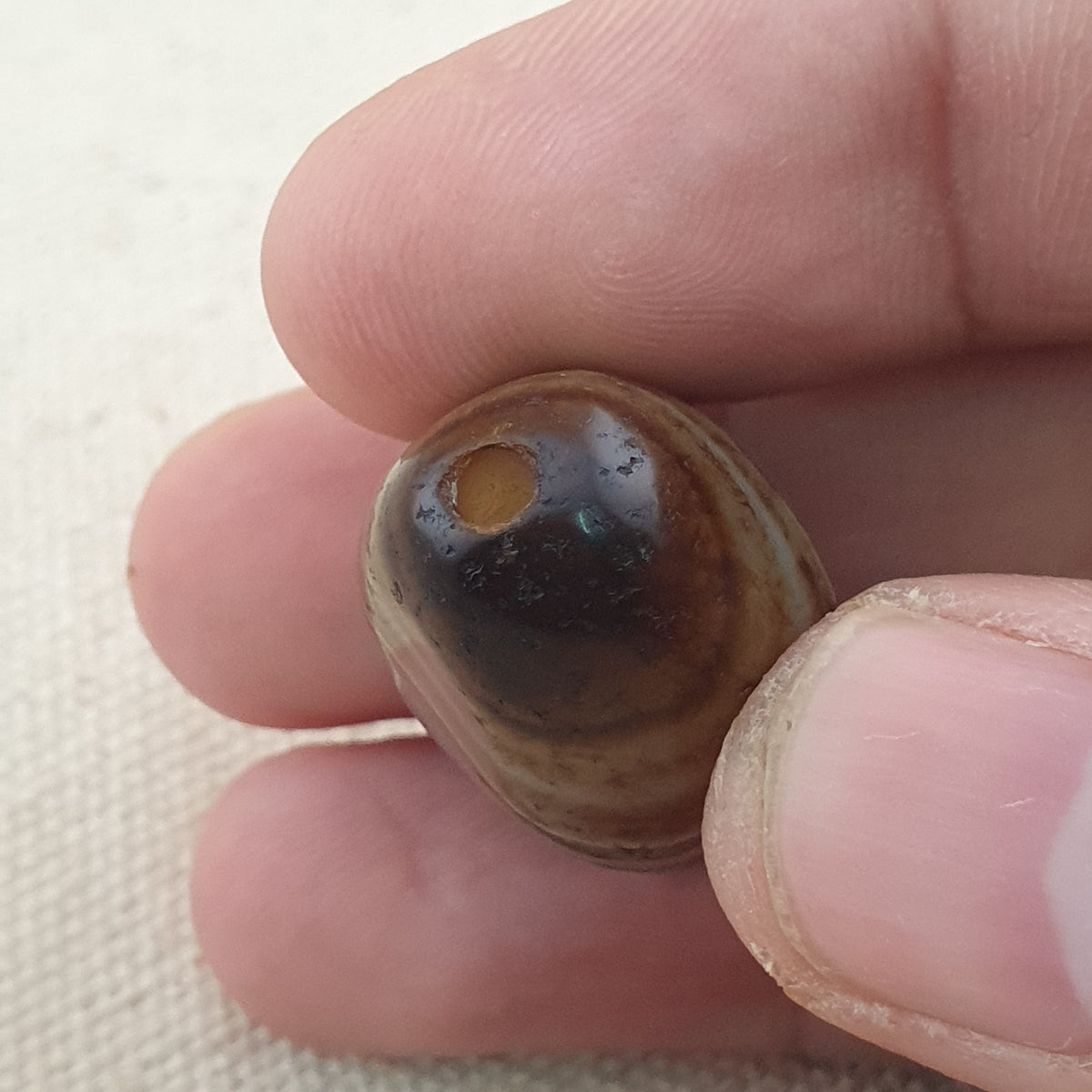 Amulette vintage en agate œil de Souleiman