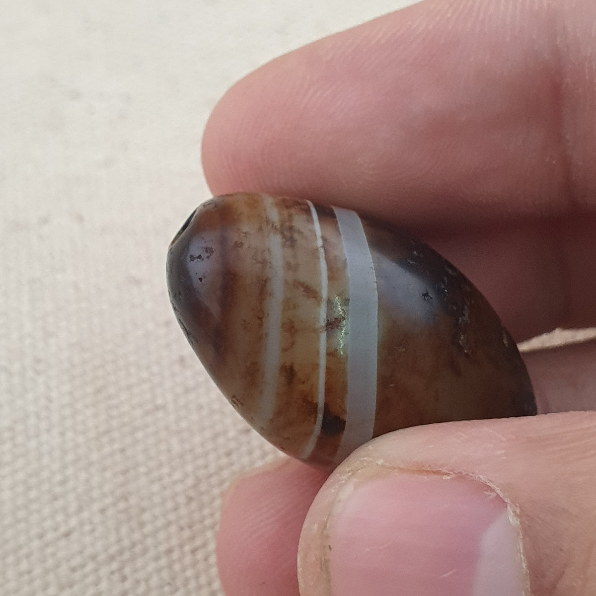 Amulette vintage en agate œil de Souleiman