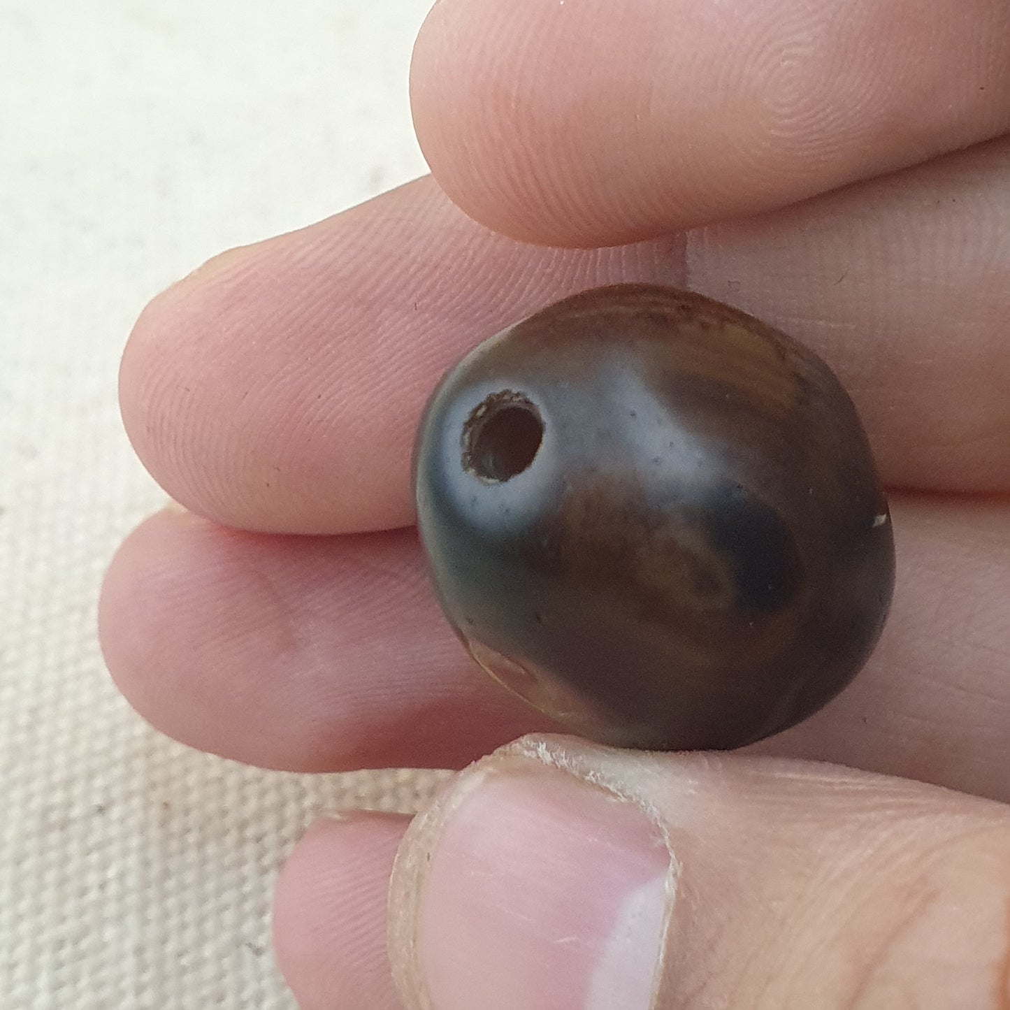 Vintage Suliemani Achat Perle: Natürlicher Augen-Amulettstein