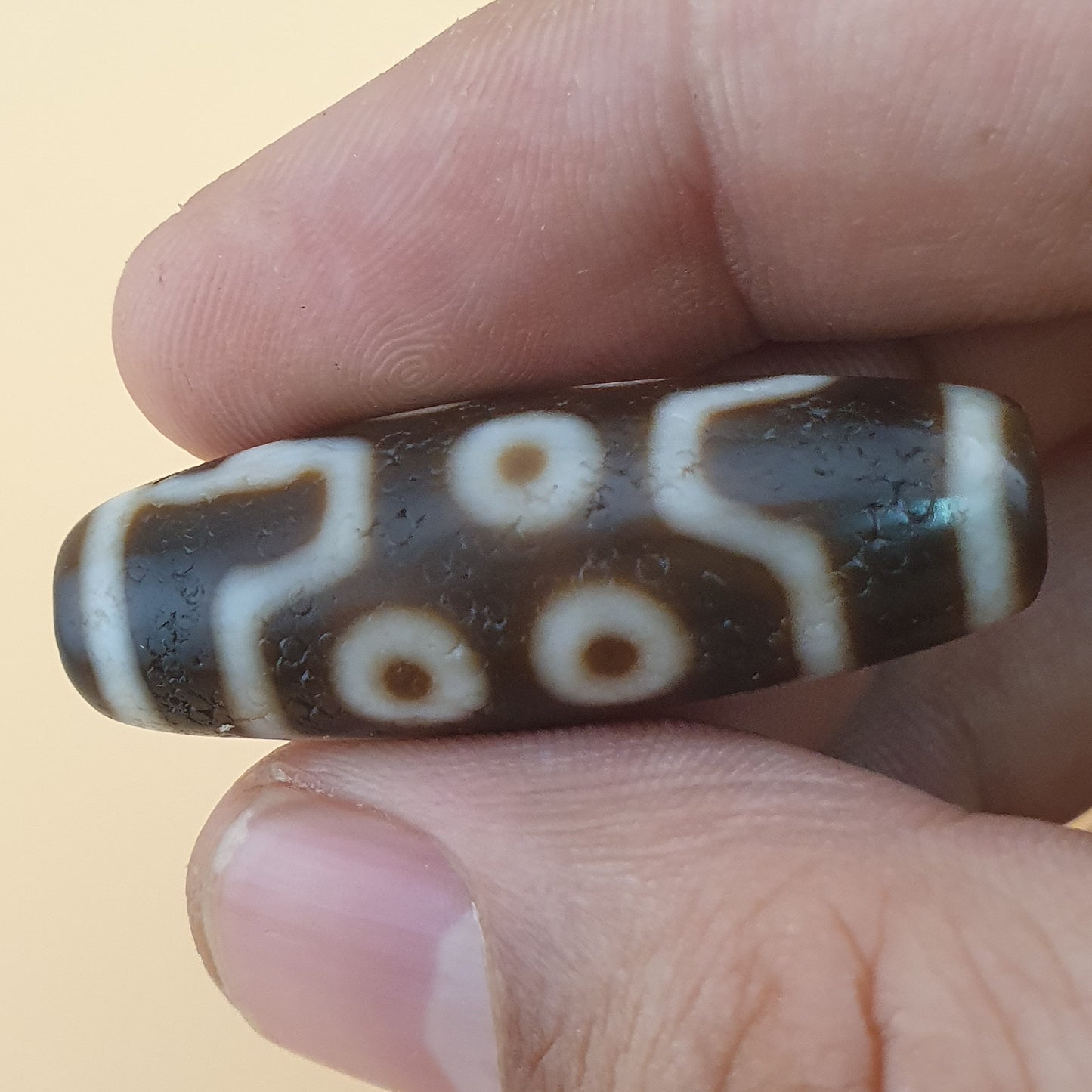 Himalaya 7-Augen Achat Dzi Perle Amulett: Tibetischer Talisman