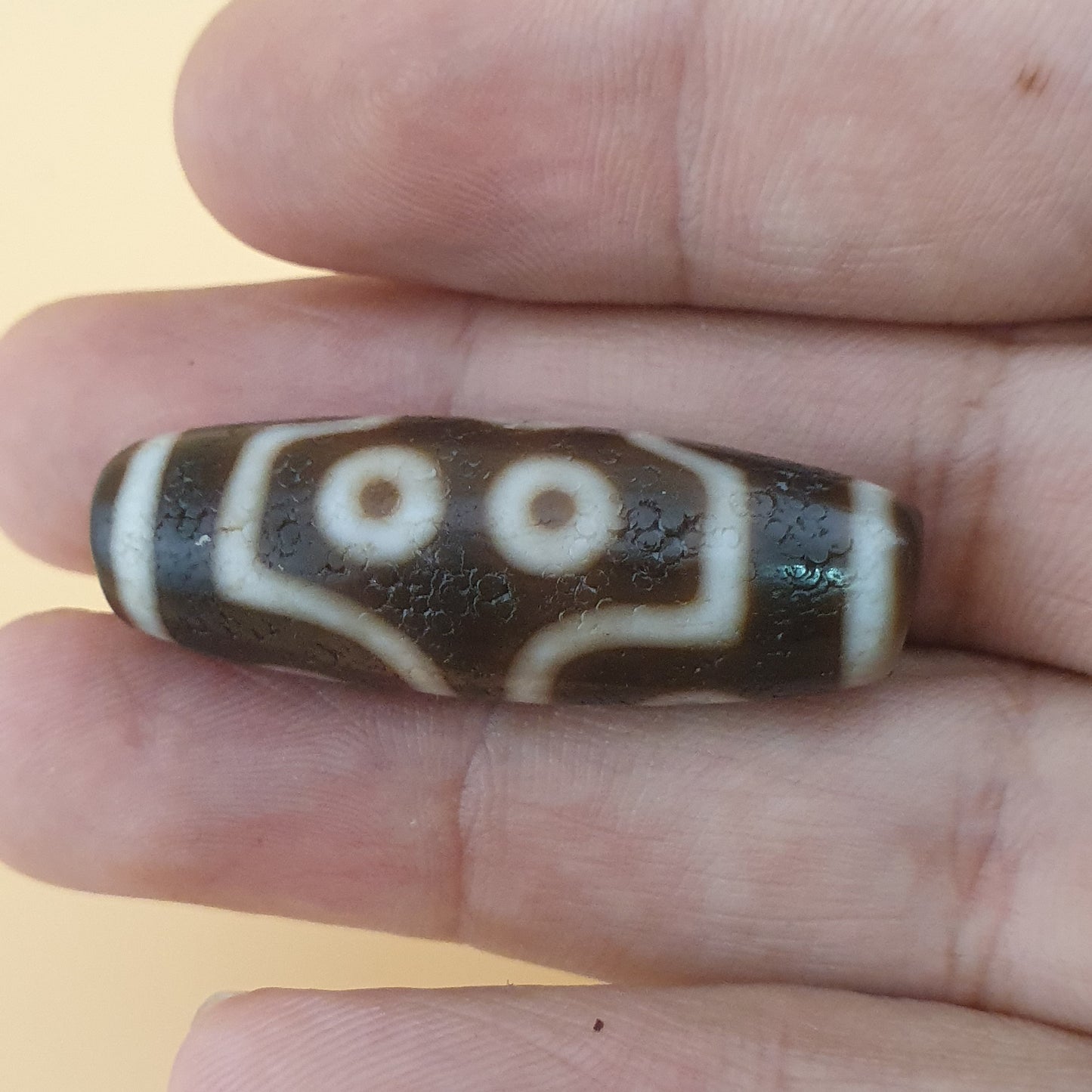 Himalaya 7-Augen Achat Dzi Perle Amulett: Tibetischer Talisman