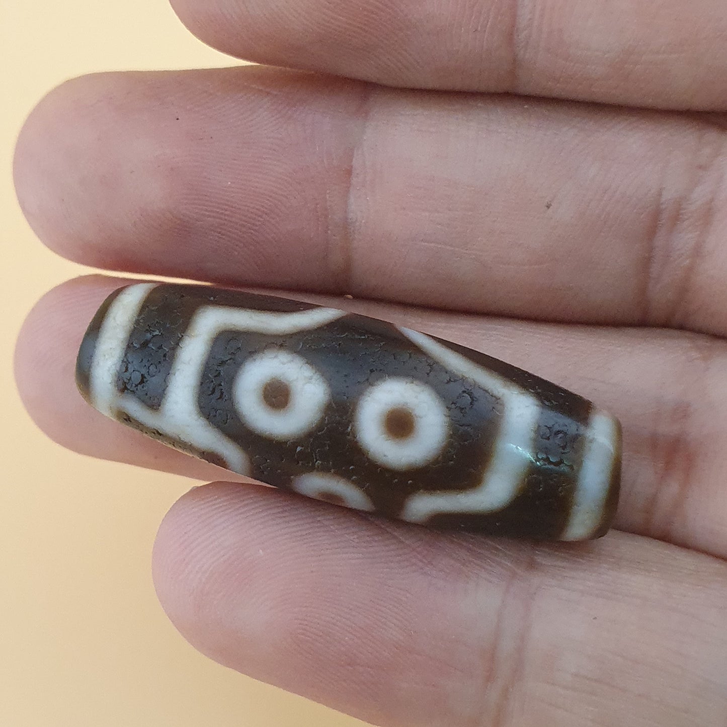 Himalaya 7-Augen Achat Dzi Perle Amulett: Tibetischer Talisman
