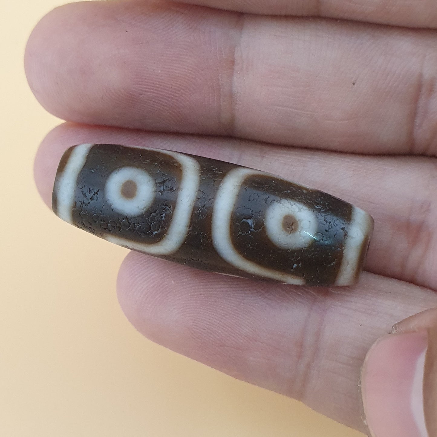 Himalaya 7-Augen Achat Dzi Perle Amulett: Tibetischer Talisman
