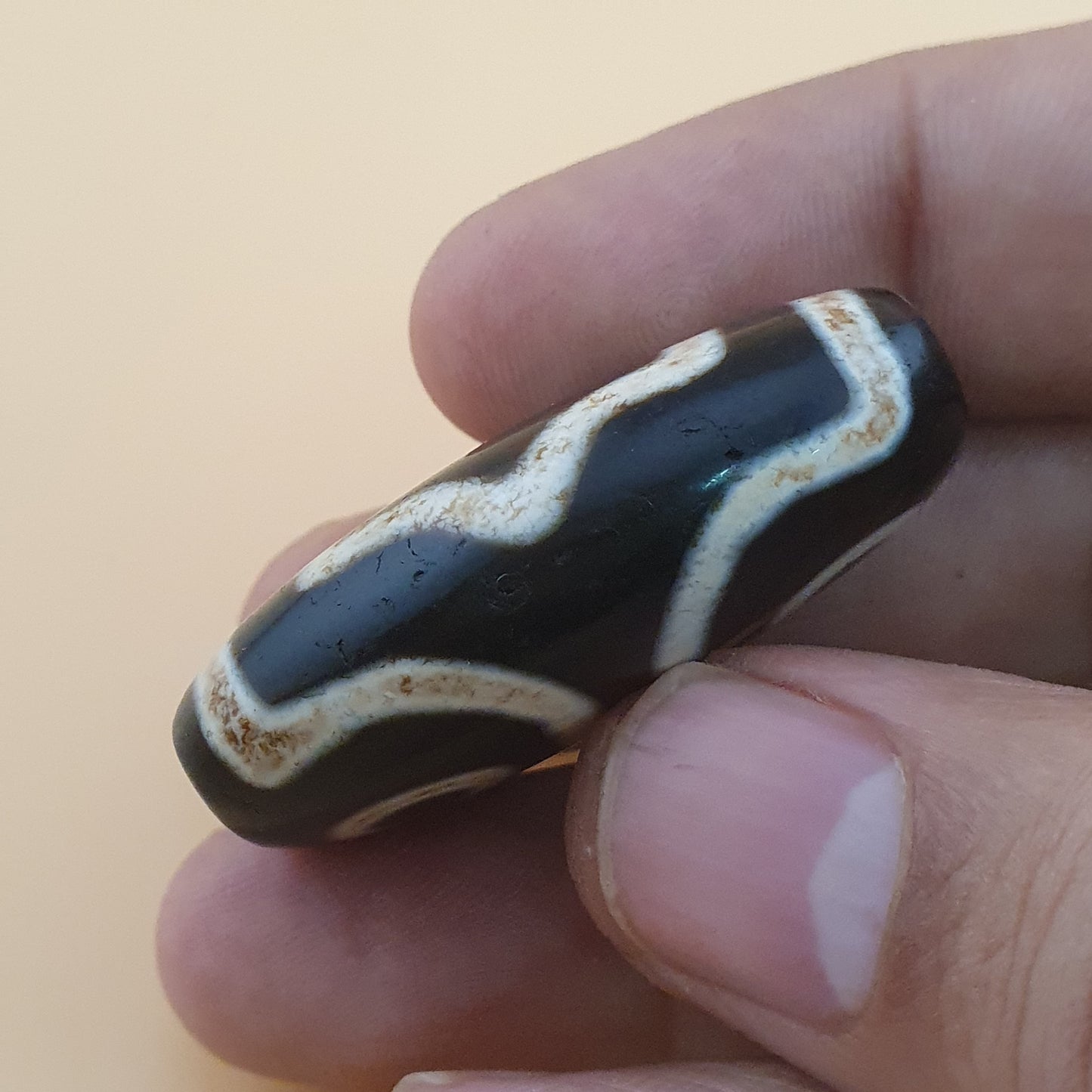 Vintage 3 Augen Himalaya Tibet Achate Dzi Perlen Amulett