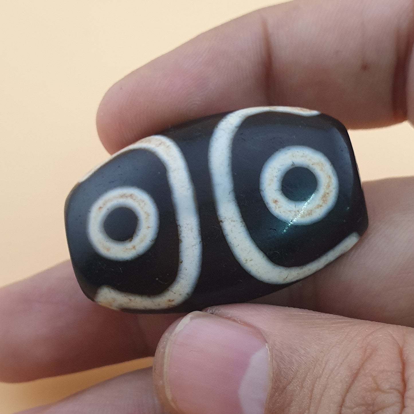 Vintage 3 Augen Himalaya Tibet Achate Dzi Perlen Amulett