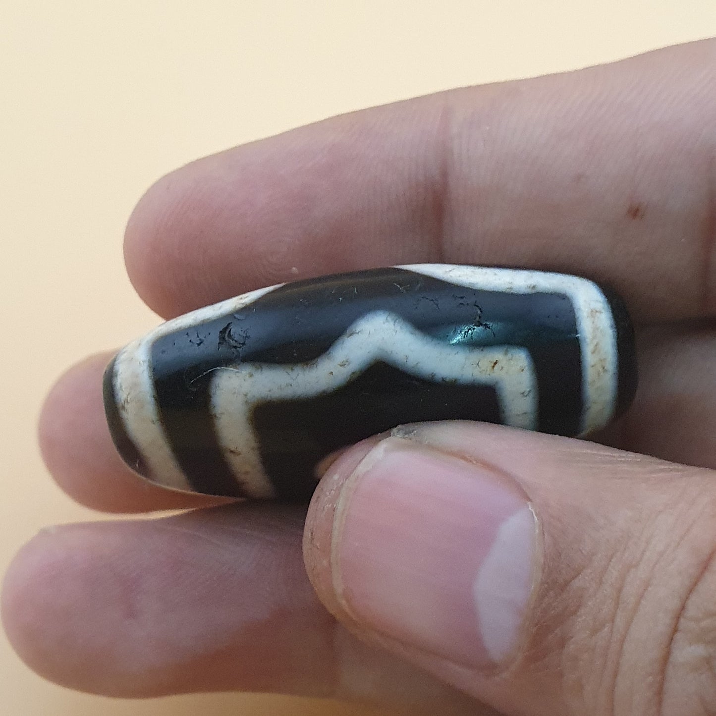 Vintage 3 Augen Himalaya Tibet Achate Dzi Perlen Amulett