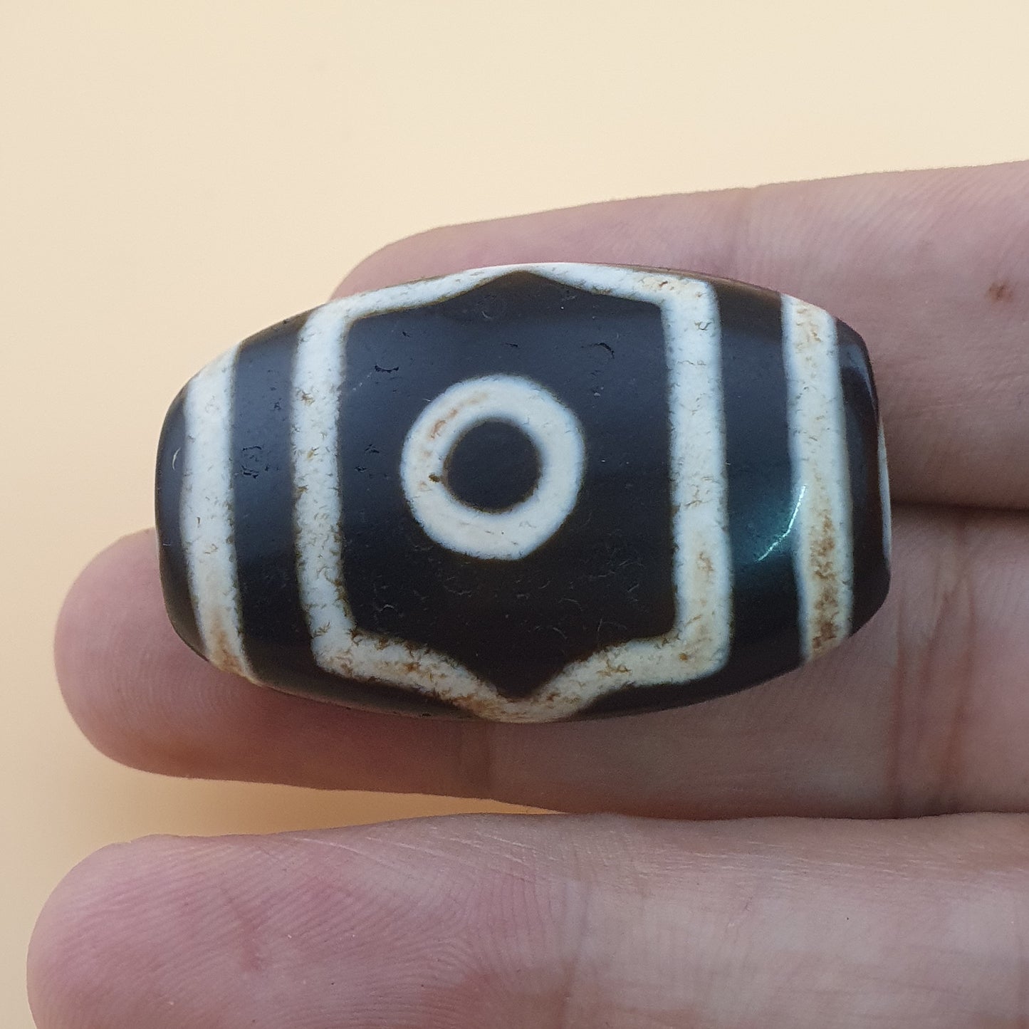 Vintage 3 Augen Himalaya Tibet Achate Dzi Perlen Amulett