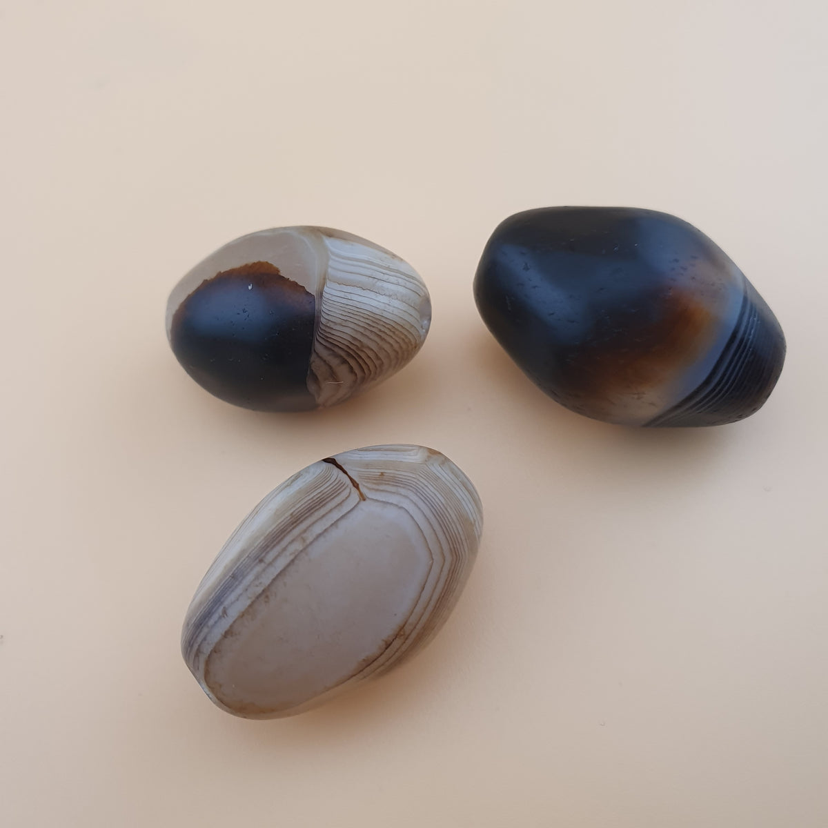 Lot of 3 Vintage Suliemani Eye Agate Beads Amulet