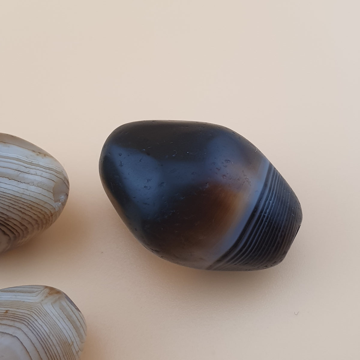 Lot of 3 Vintage Suliemani Eye Agate Beads Amulet