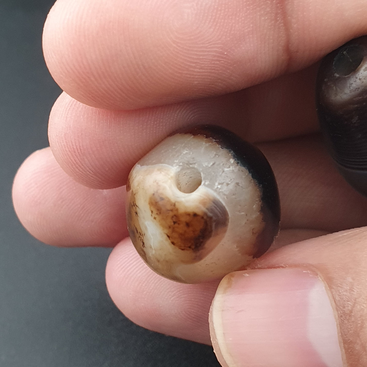 Lot of 3 Vintage Suliemani Eye Agate Beads Amulet