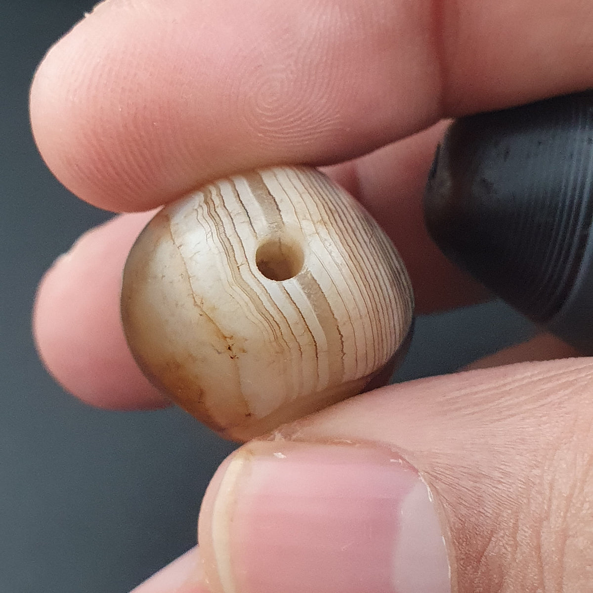 Lot of 3 Vintage Suliemani Eye Agate Beads Amulet