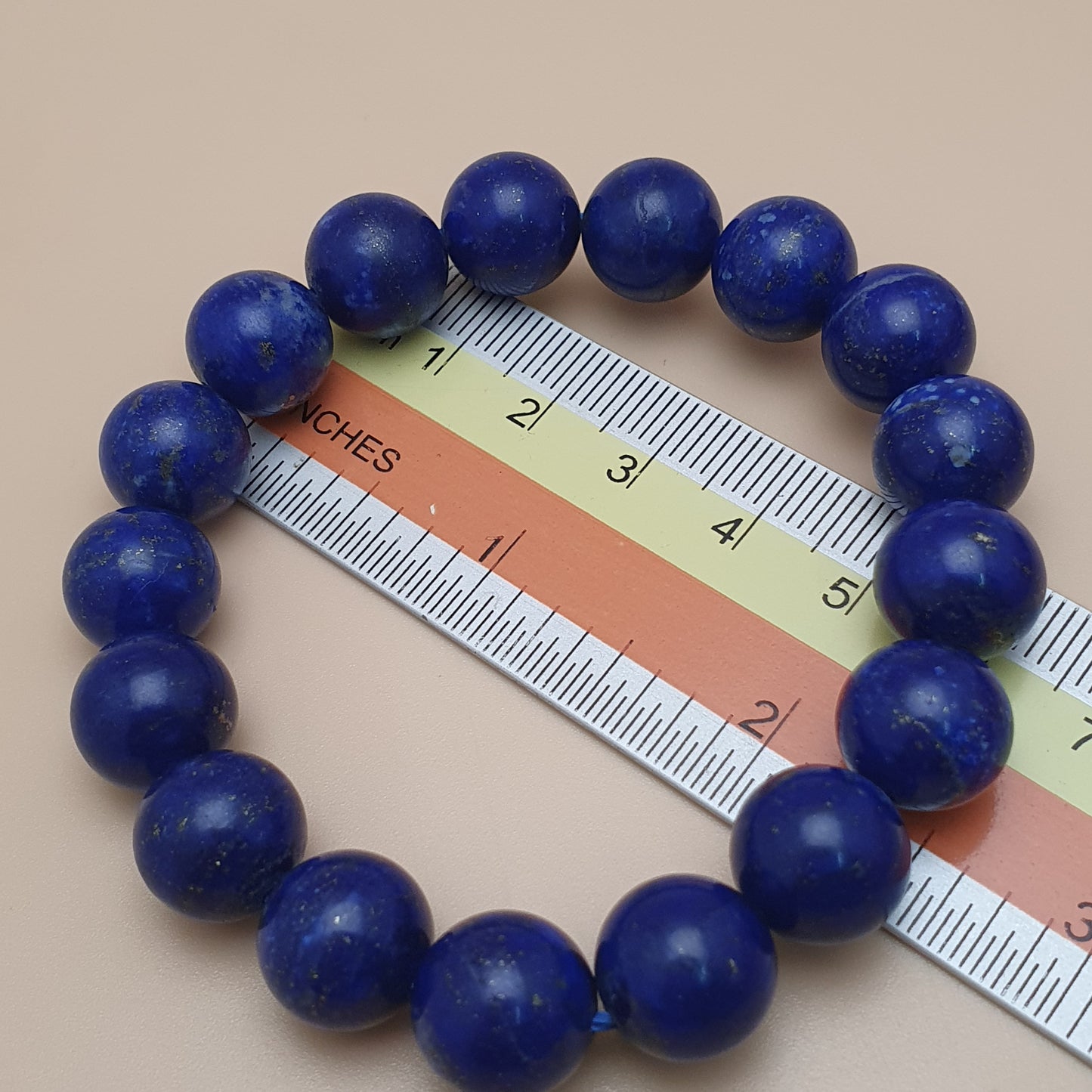 Lapislazuli Armband poliert 11mm Edelsteinperlen
