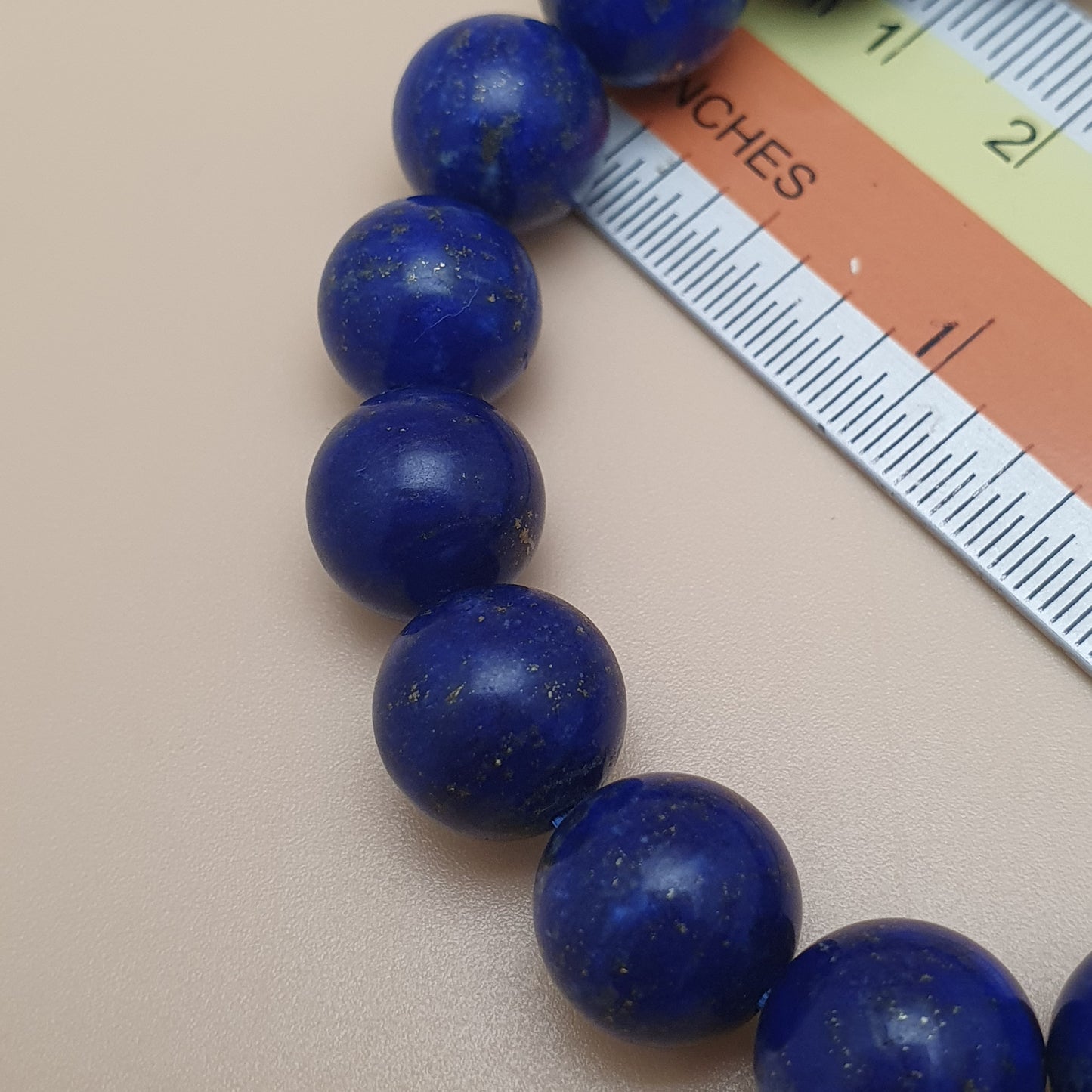 Lapislazuli Armband poliert 11mm Edelsteinperlen
