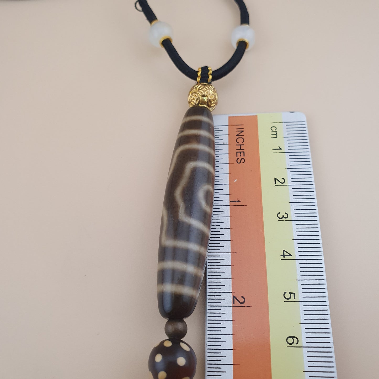 Seltene 3 Augen tibetische Dzi Perle Vintage Achat Talisman Halskette Amulett Anhänger