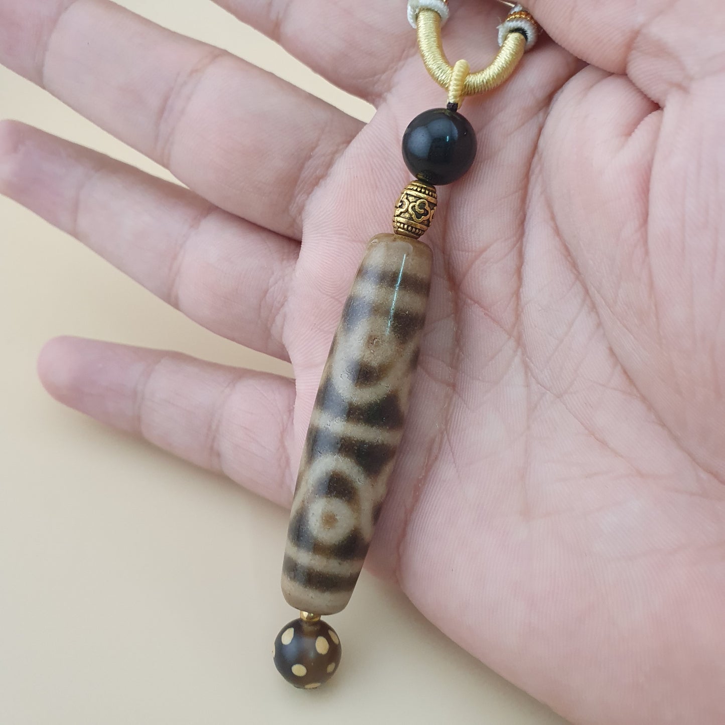 Vintage 12 Einzigartige Augen Himalaya Tibet Achat Dzi Perlenkette