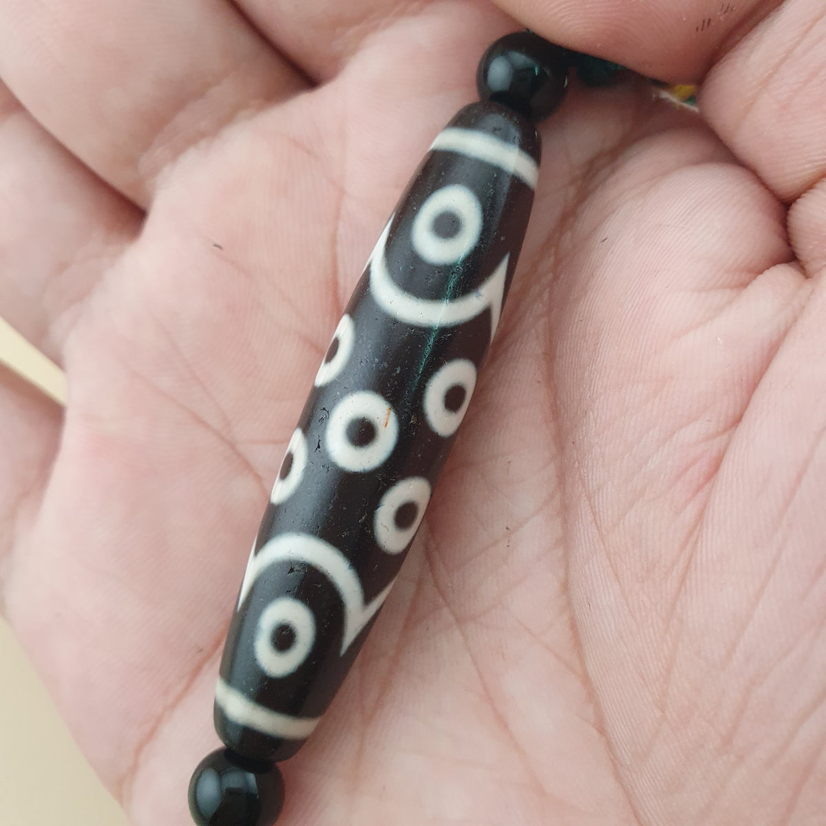 Antike 12-Augen Himalaya Tibet Achat Dzi Perle Amulett Halskette