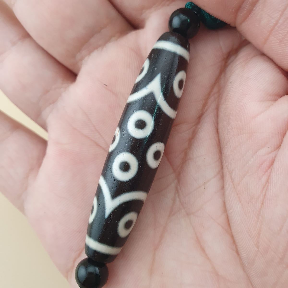 Antike 12-Augen Himalaya Tibet Achat Dzi Perle Amulett Halskette