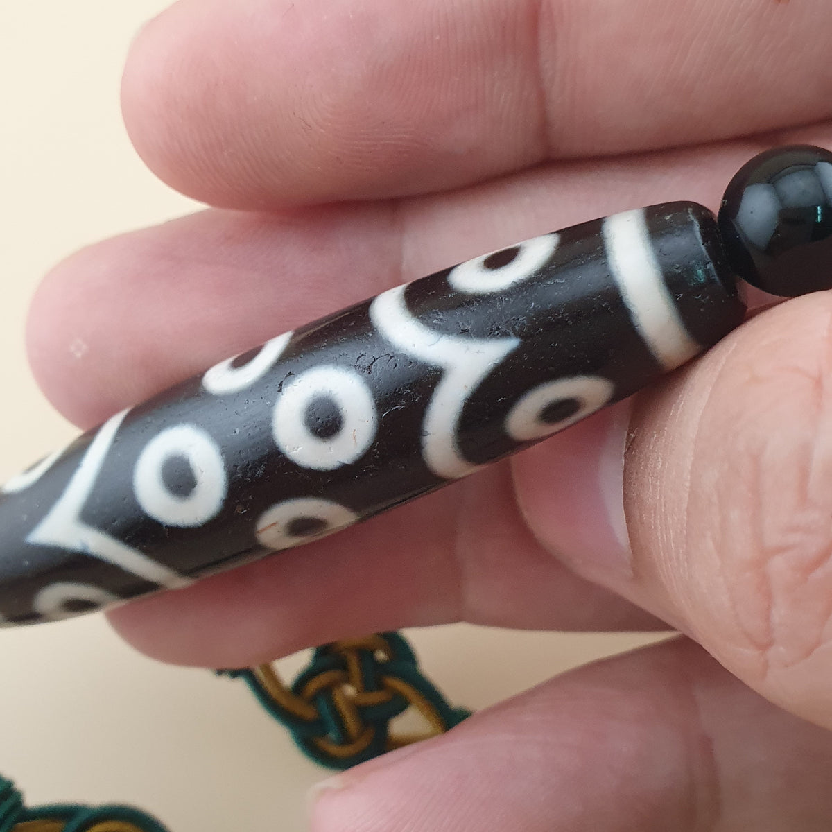Antike 12-Augen Himalaya Tibet Achat Dzi Perle Amulett Halskette