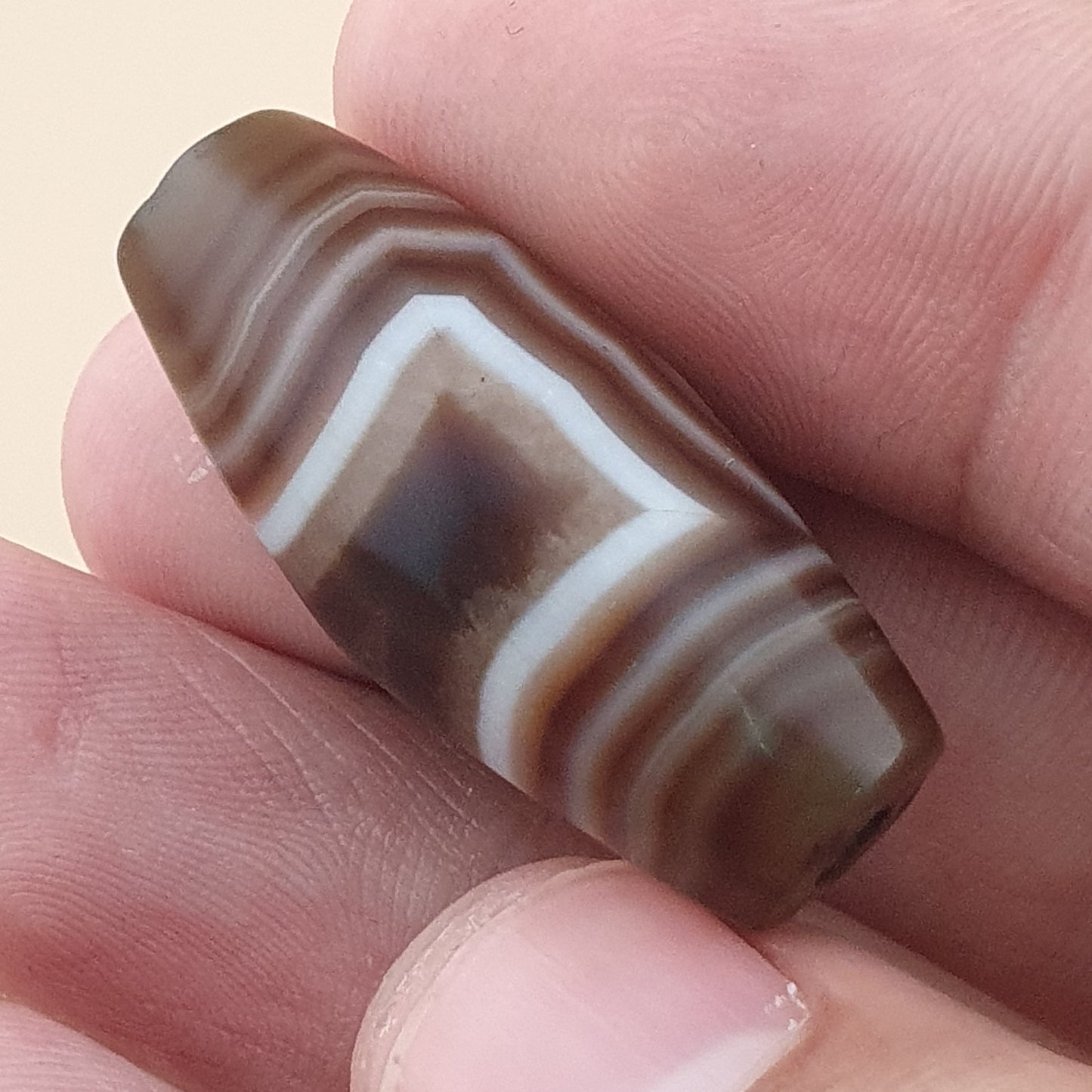 Vintage Middle Eastern Yemeni Suliemani Natrual Eye Agate Bead Amulet