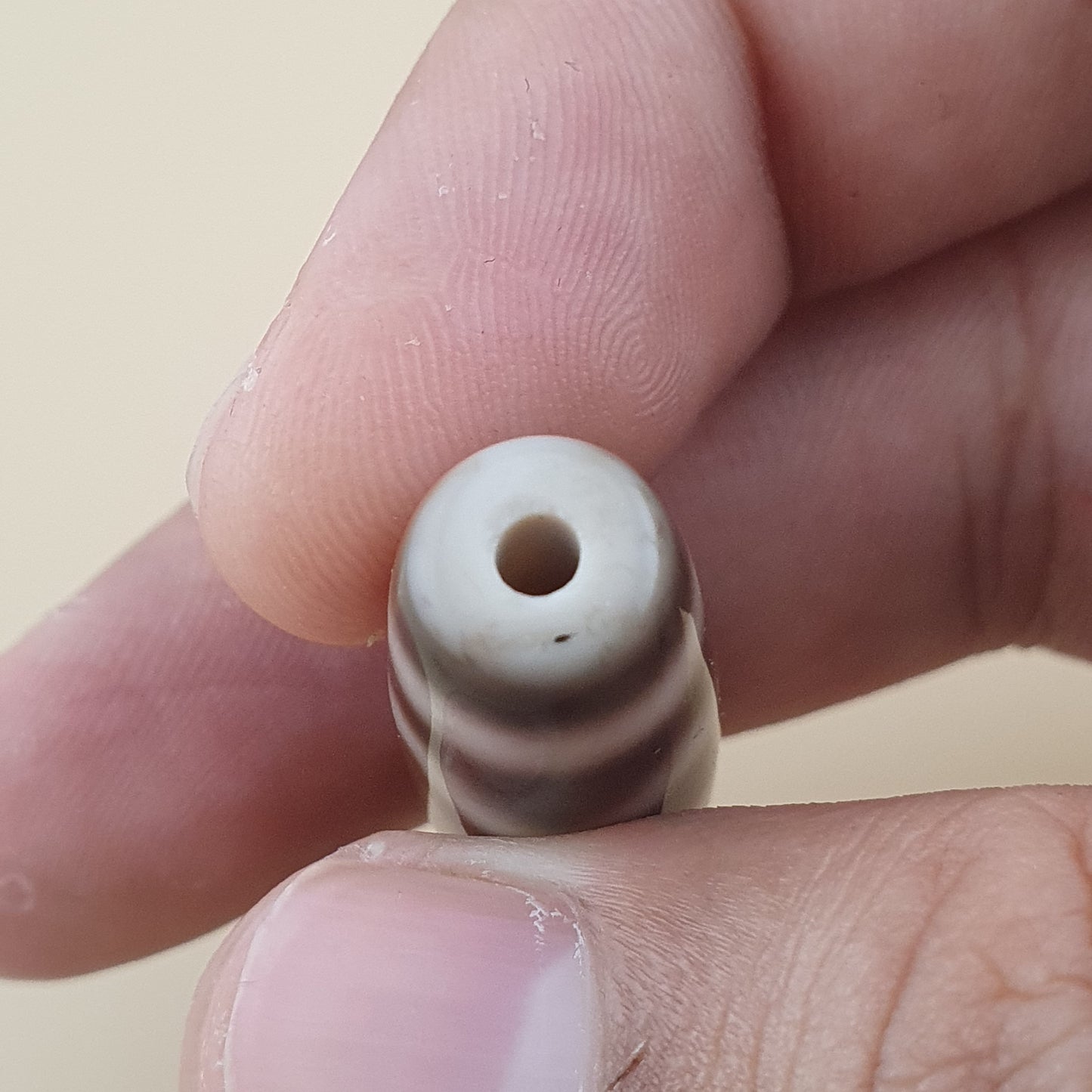 Vintage Earth & Sky and Chain link Pattern Himalayan Tibetan Agate Bead Amulet
