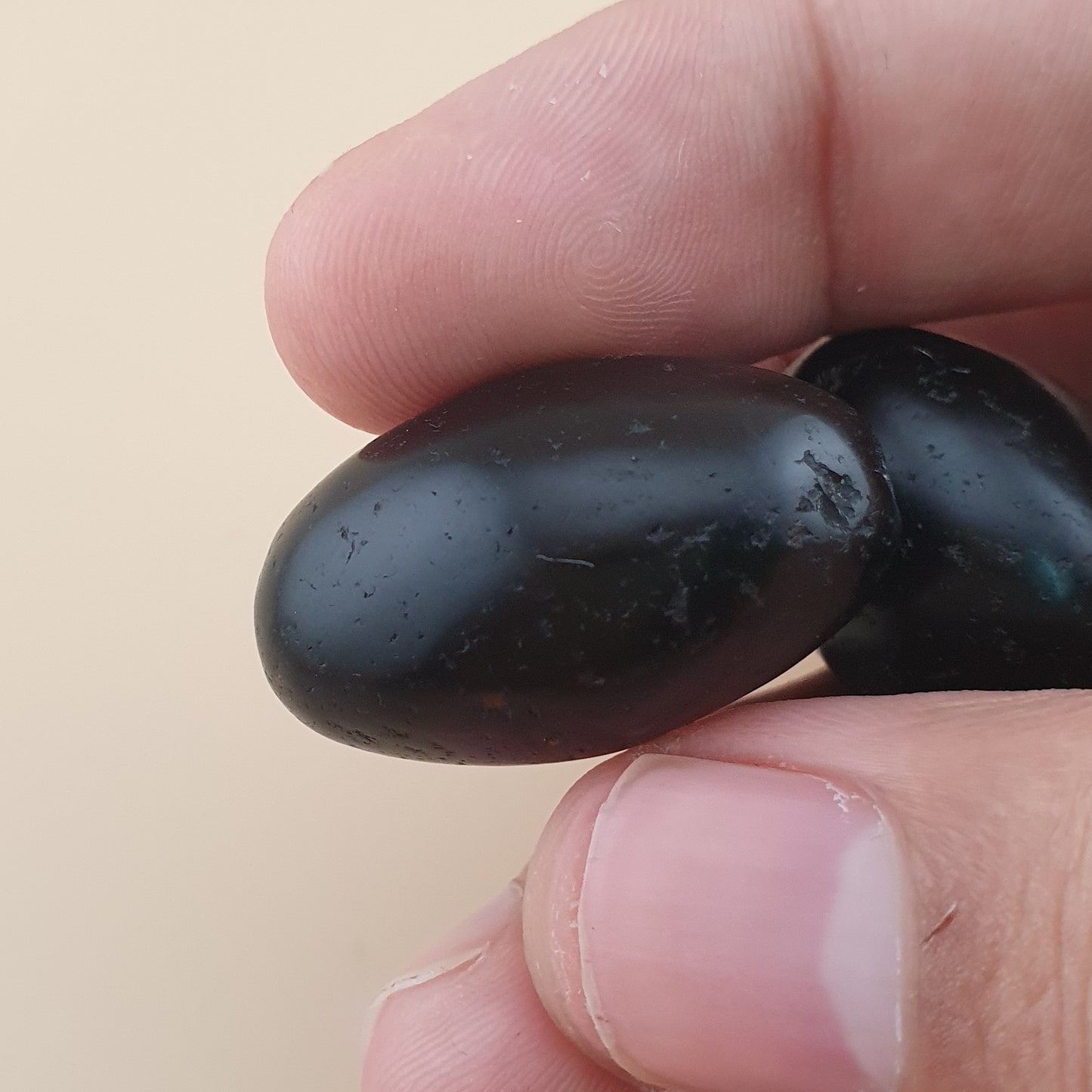 Antique Natural Brown Black Suliemani Oval Shape Suliemani Agate Lot of 3 Beads
