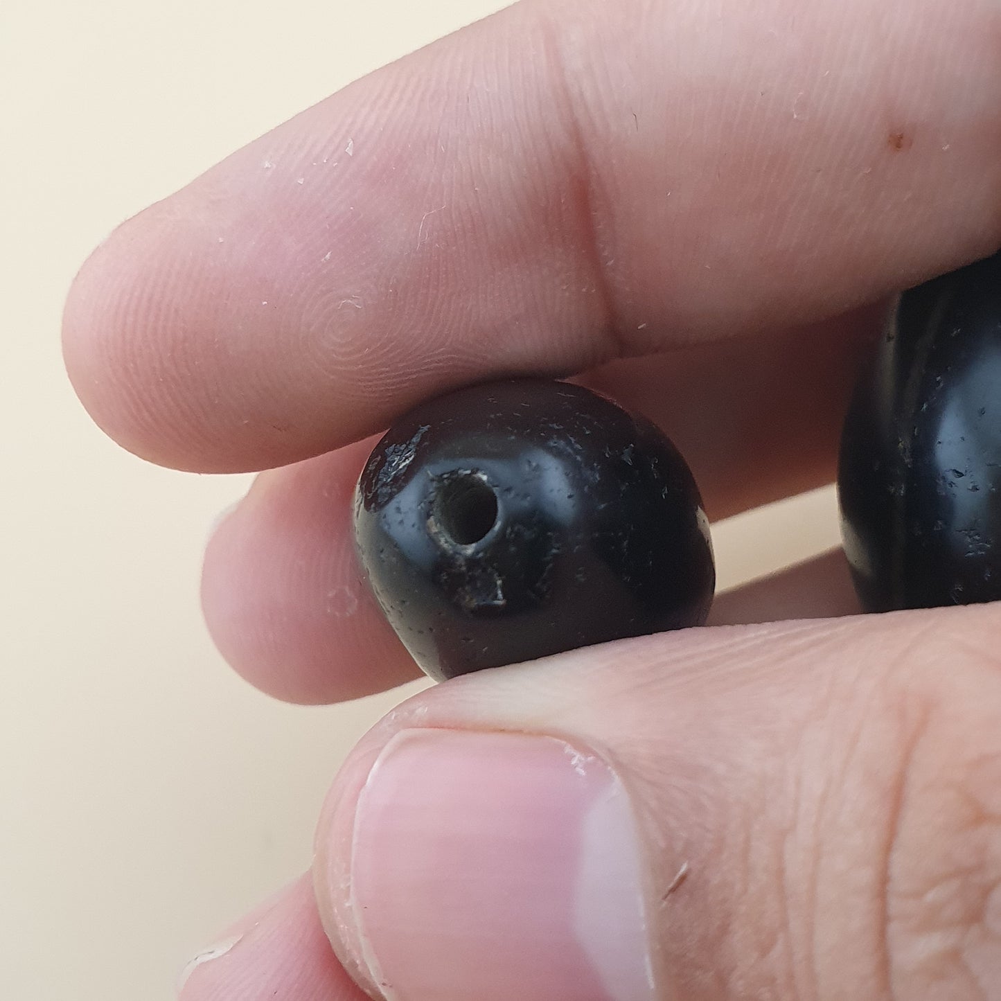 Antique Natural Brown Black Suliemani Oval Shape Suliemani Agate Lot of 3 Beads
