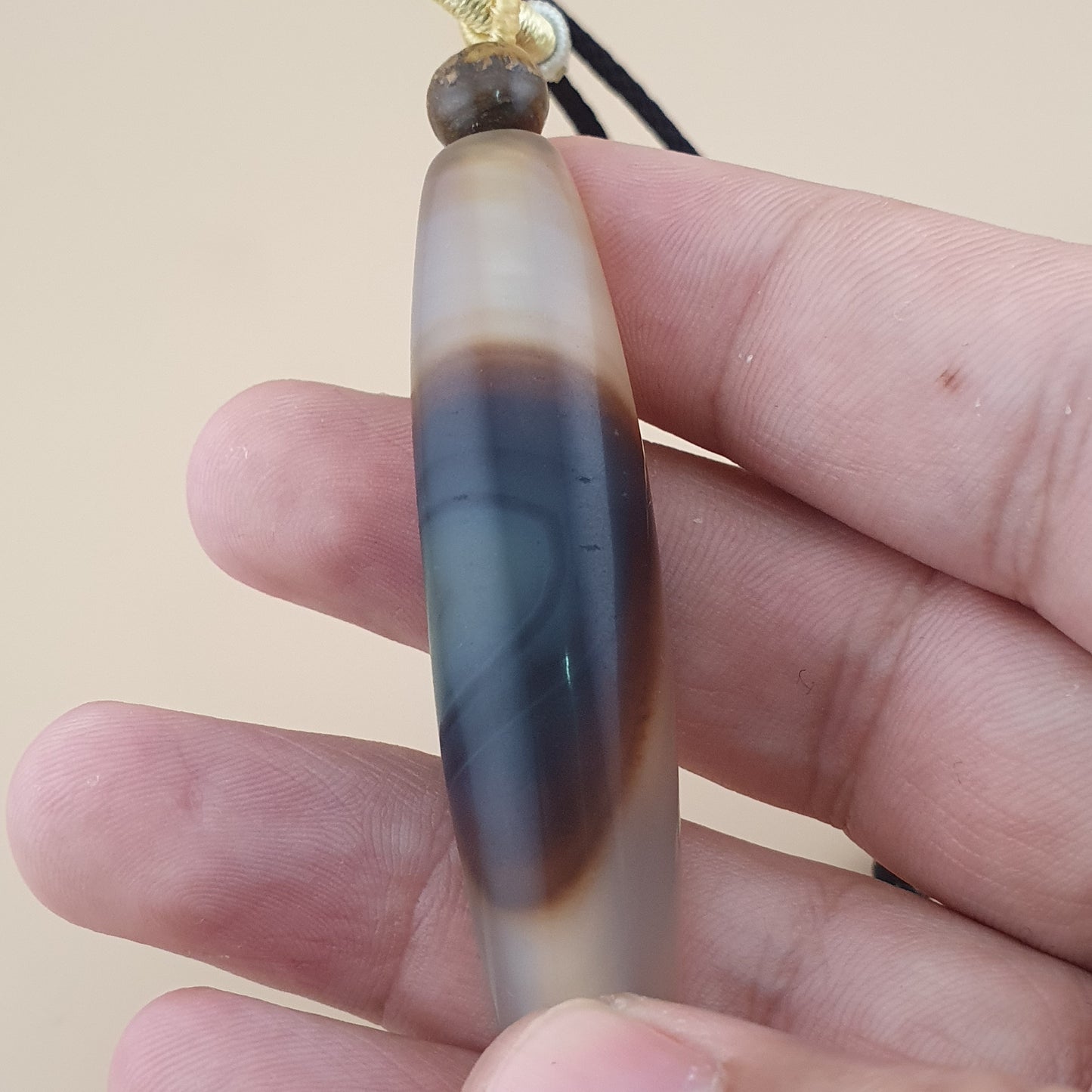 Vintage Natural Eyes Yemeni Suliemani Agate Bead Amulet