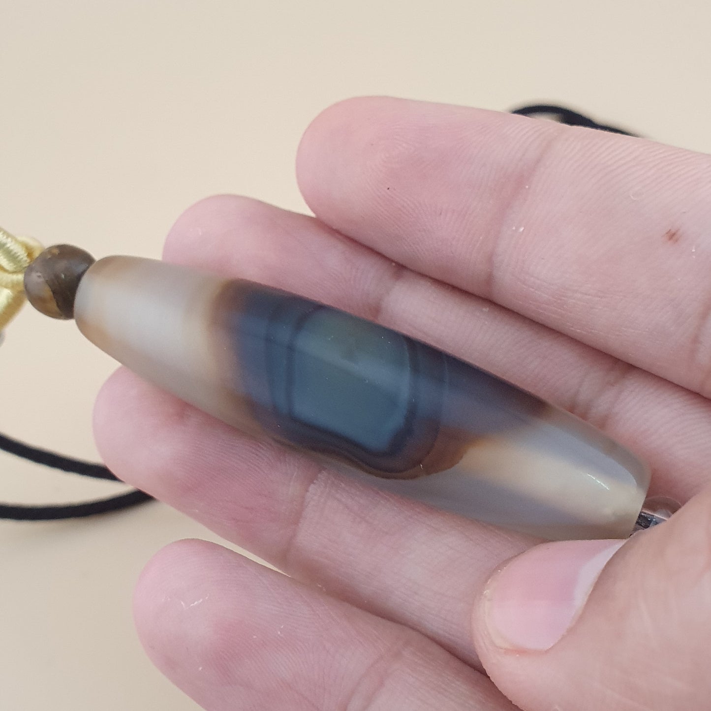 Vintage Natural Eyes Yemeni Suliemani Agate Bead Amulet