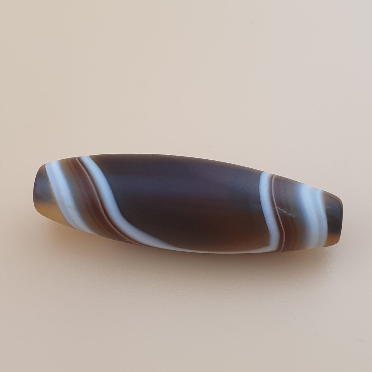 Amulette de perles d'agate oculaire naturelle Suliemani vintage du Yémen