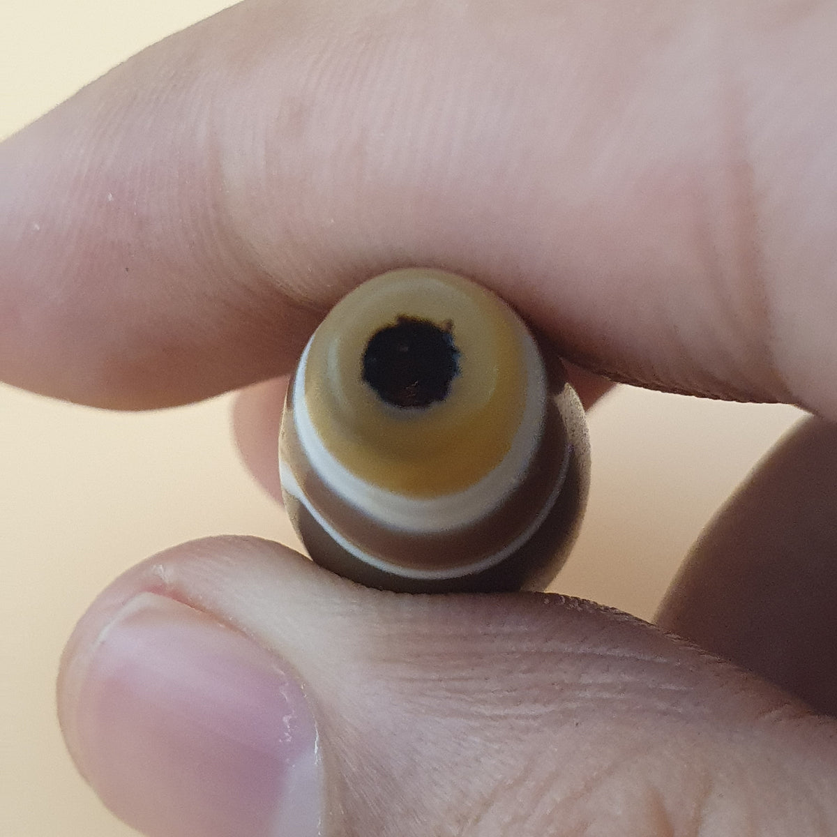 Amulette de perles d'agate oculaire naturelle Suliemani vintage du Yémen