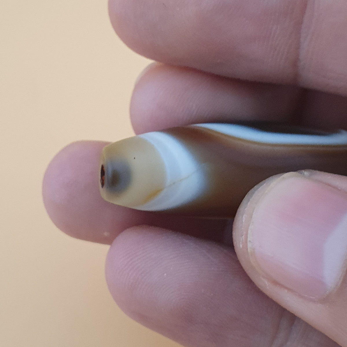 Amulette de perles d'agate oculaire naturelle Suliemani vintage du Yémen