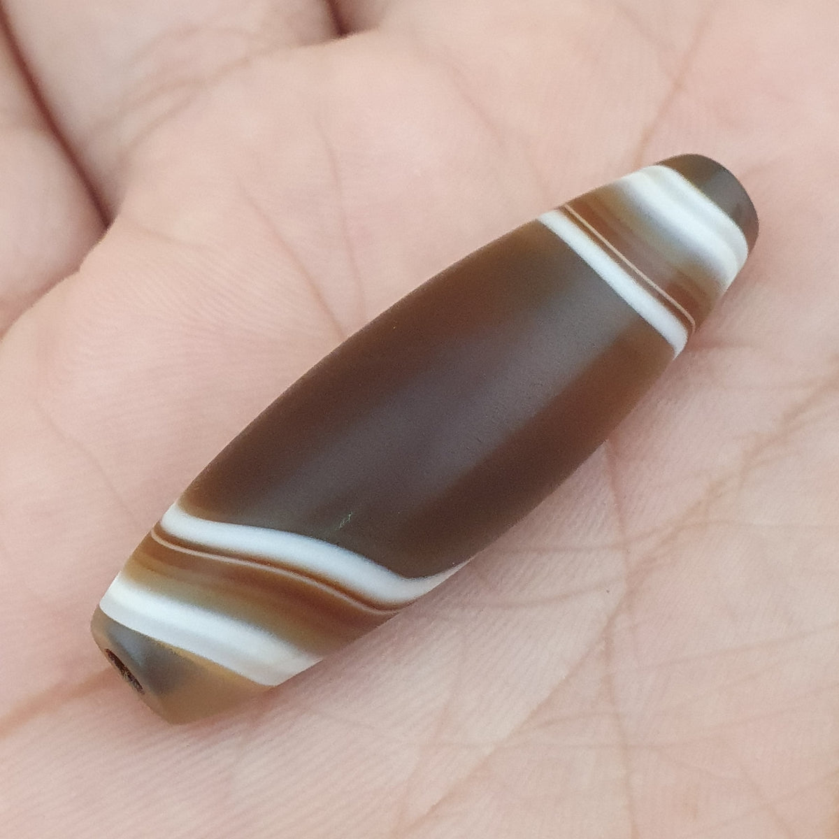 Amulette de perles d'agate oculaire naturelle Suliemani vintage du Yémen