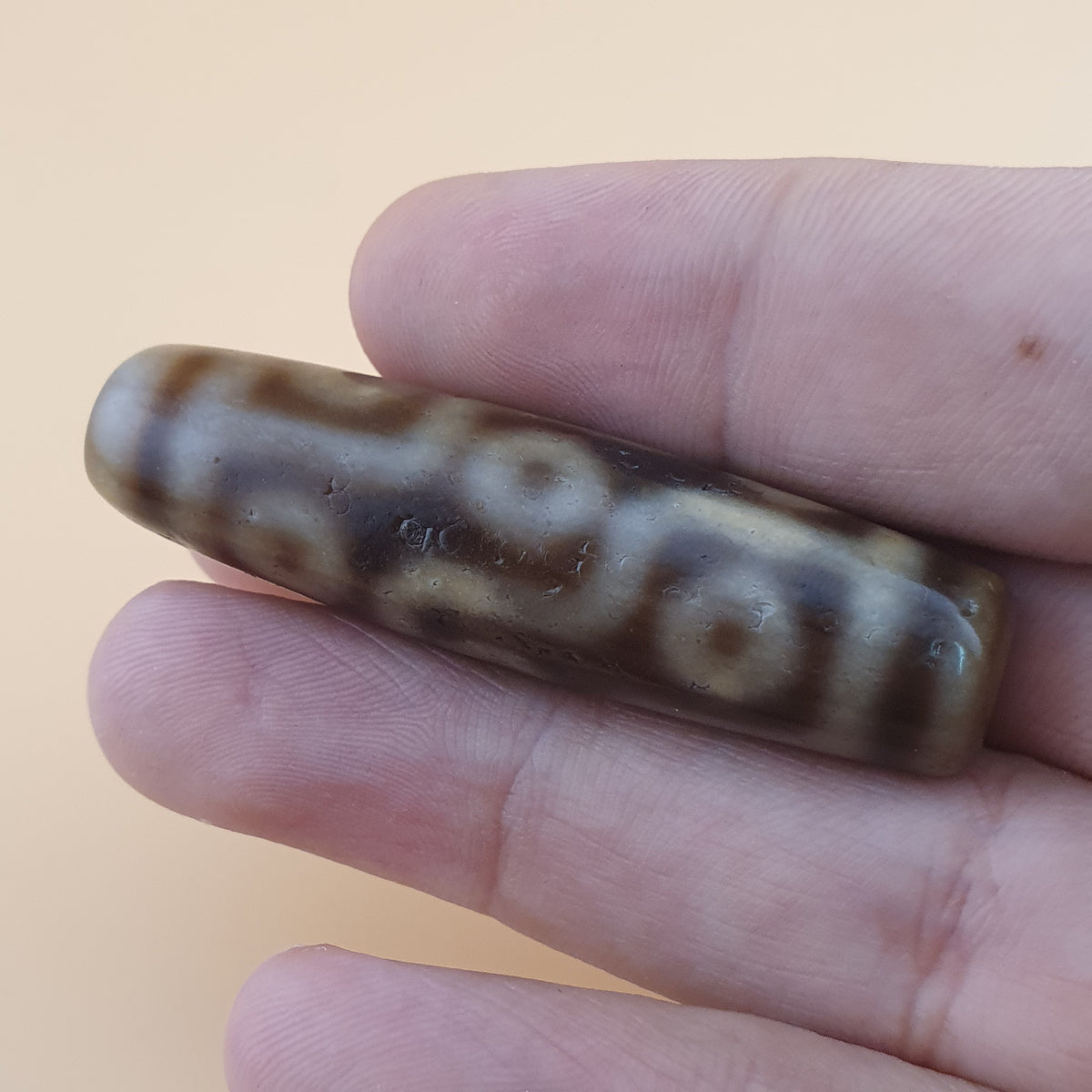 Vintage 9-Augen Himalaya-Tibet-Achat-Dzi-Perlen-Amulett