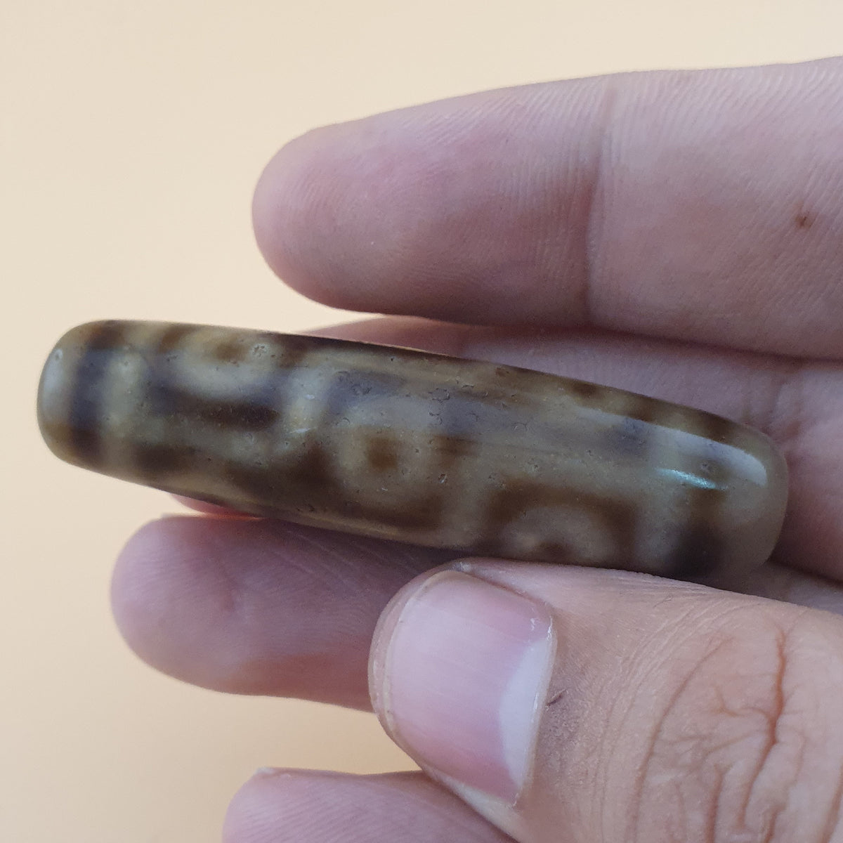 Vintage 9-Augen Himalaya-Tibet-Achat-Dzi-Perlen-Amulett