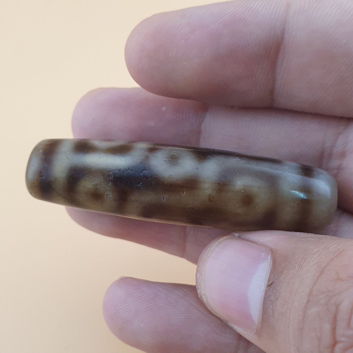 Vintage 9-Augen Himalaya-Tibet-Achat-Dzi-Perlen-Amulett